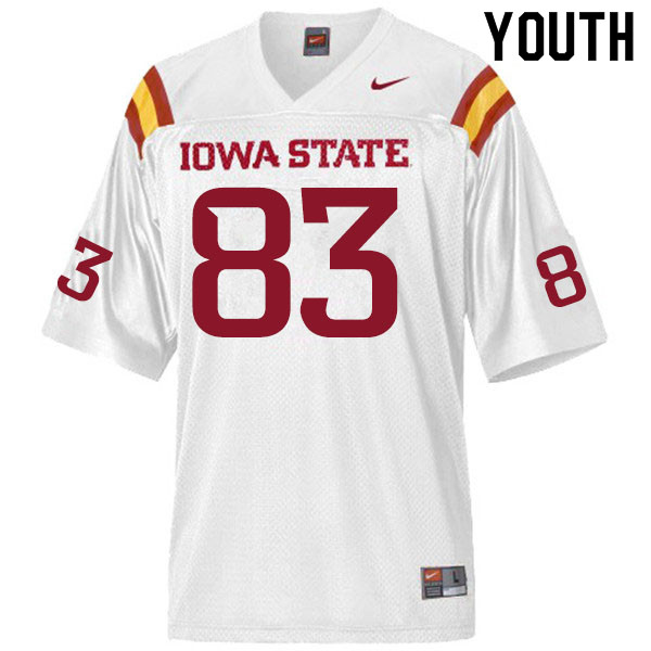 Iowa State Cyclones Youth #83 DeShawn Hanika Nike NCAA Authentic White College Stitched Football Jersey PJ42O81TI